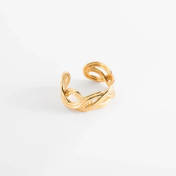 Anillo trenza chapa de Oro