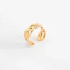 Anillo trenza chapa de Oro