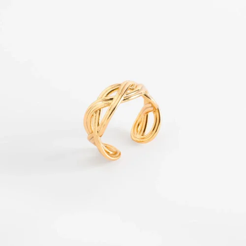 Anillo trenza chapa de Oro