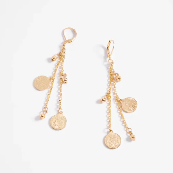 Aretes colgantes moneda